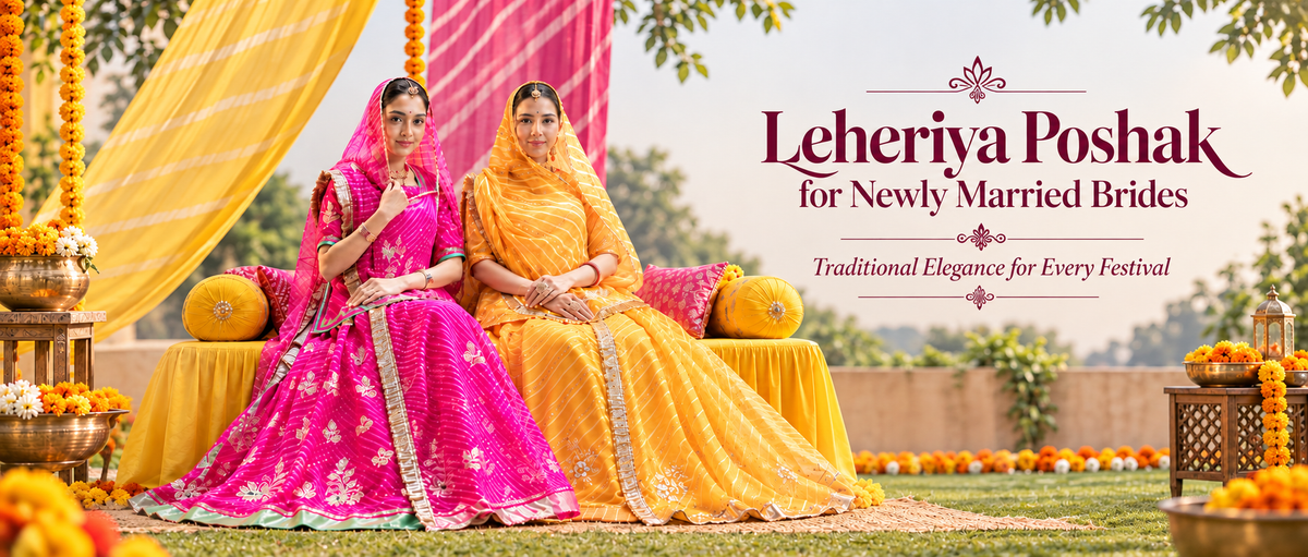 Leheriya Poshak for Newly Married Brides: Traditional Elegance for Every Festival