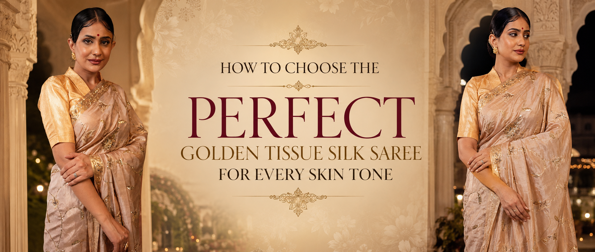 How to Choose the Perfect Golden Tissue Silk Saree for Every Skin Tone