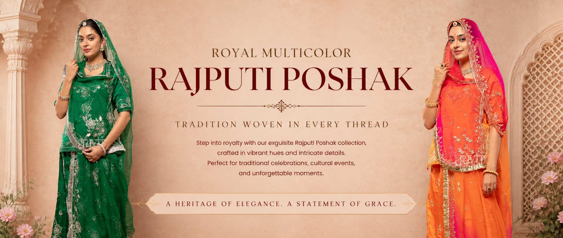 Royal Multicolor Rajputi Poshak for Traditional Functions