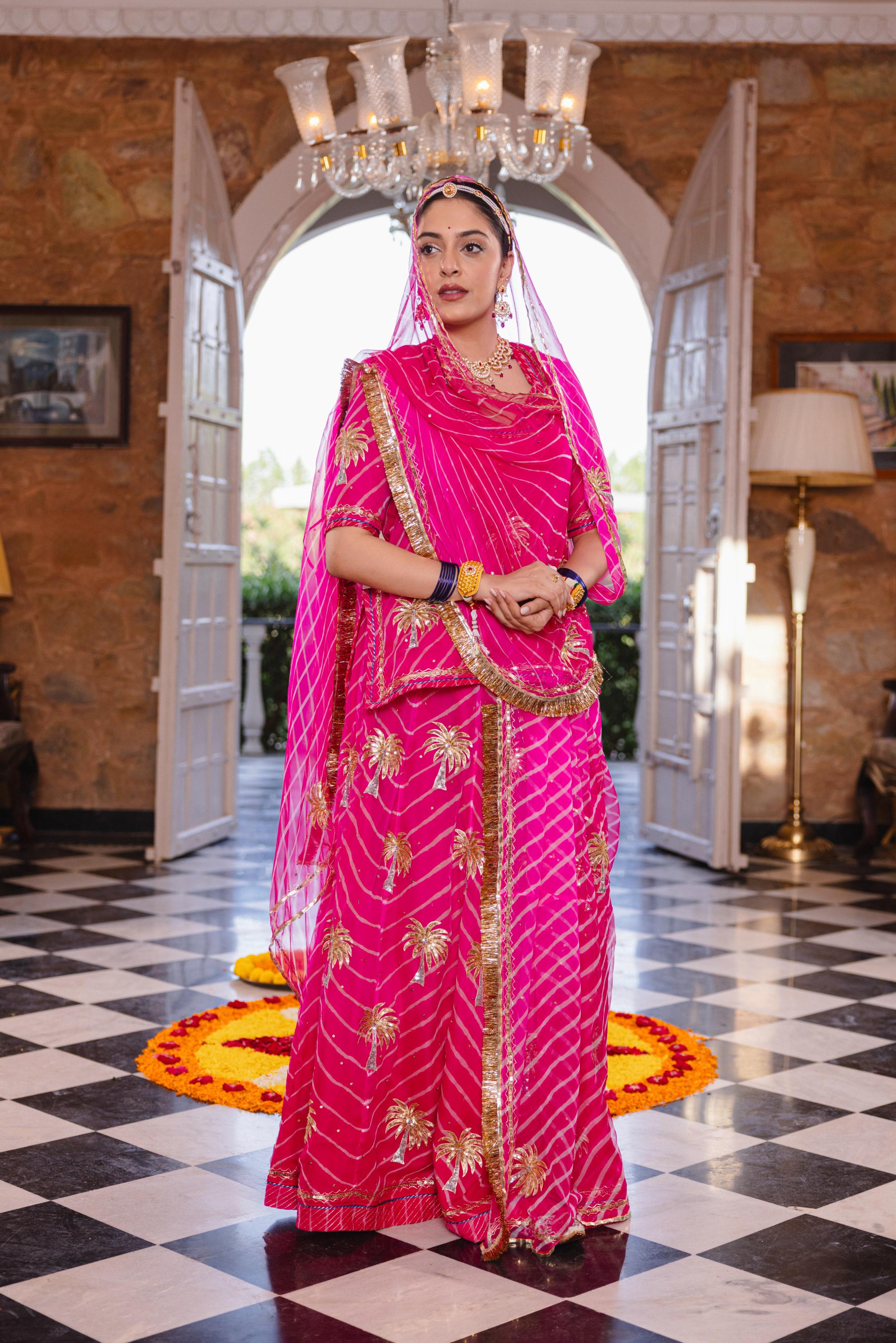 Rani 20 grms Pure Georgette Aari Tari Handwork Poshak (Unstitched)