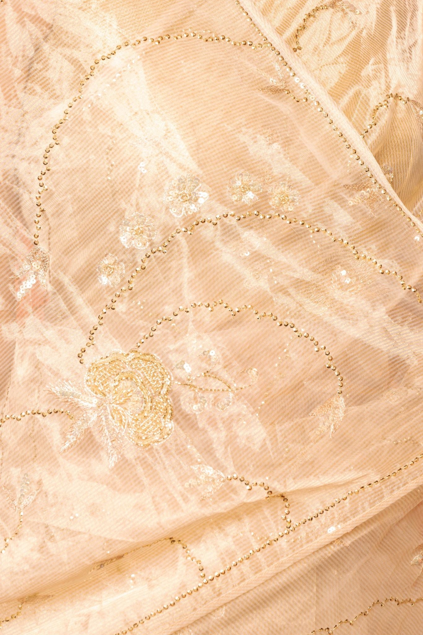 Golden Pure Tissue aari sequins jaal handwork party wear saree