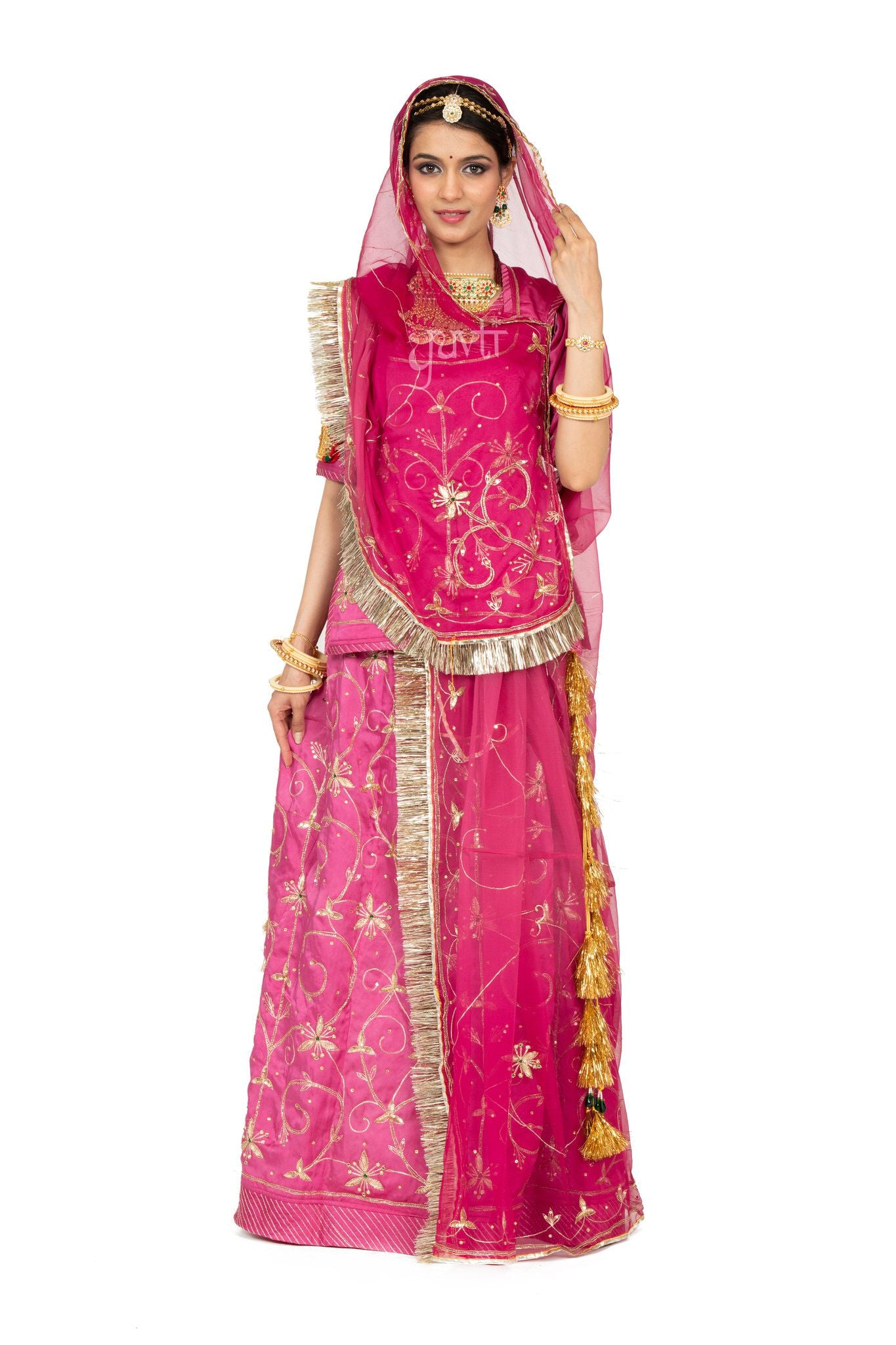 Wine bamber satin aari sequins handwork poshak with pure odhna