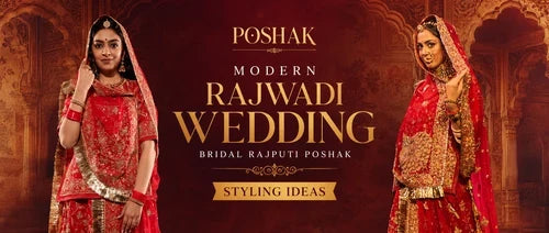 Modern Rajwadi Wedding Bridal Rajputi Poshak Styling Ideas