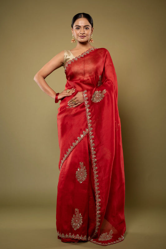 Antique Border Organza Saree