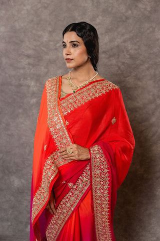 Shaded Gotapatti Work Saree