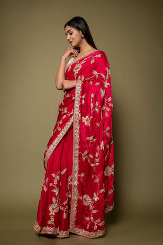 Pure Satin Aari Gotta Kardhana Saree