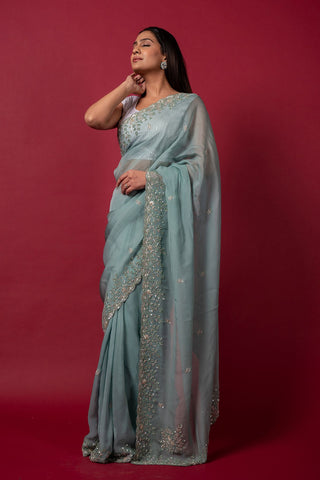 Cocktail Mint Saree