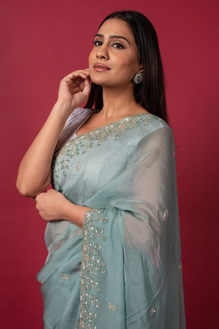 Cocktail Mint Saree