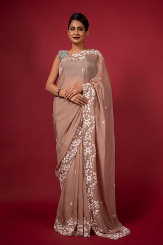 Cocktail Tan Saree