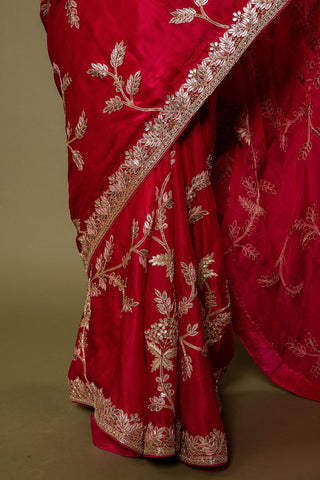 Pure Satin Aari Gotta Kardhana Saree