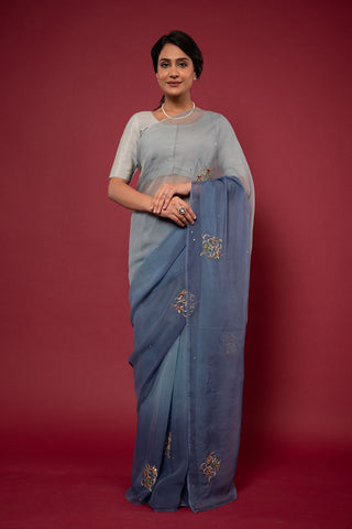 Viscose Chiffon Butta Work Saree