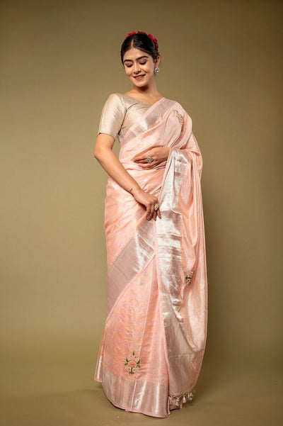 Pure Silk Saree With Handloom Work Saree