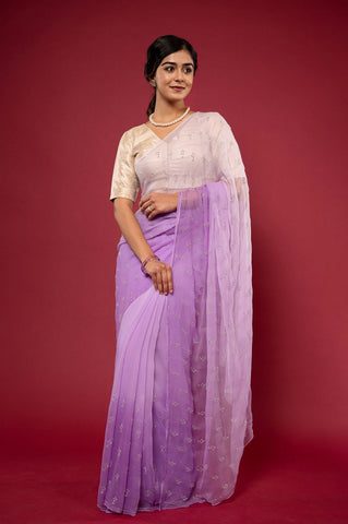 Viscose Chiffon Handwork Saree