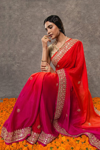 Shaded Gotapatti Work Saree