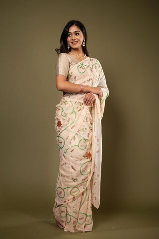 Pure Chiffon Siquin Saree