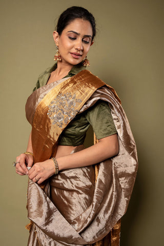 Tissue Vintage Work Saree