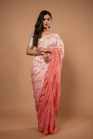 Pure Chiffon Heavy Siquin Work Saree