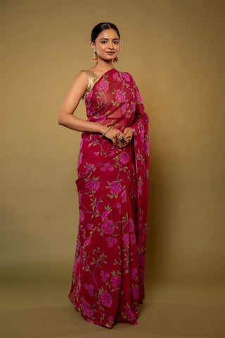 Printed Pure Chiffon Saree