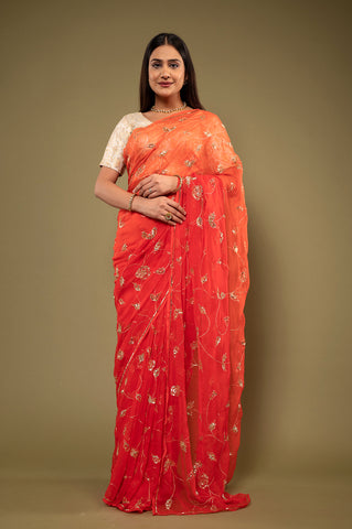 Viscose Chiffon Saree