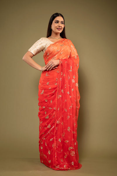 Viscose Chiffon Saree