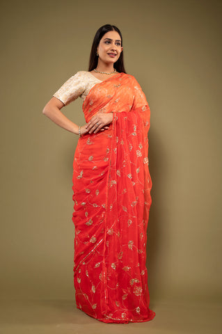 Viscose Chiffon Saree