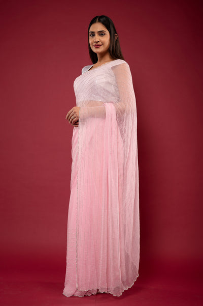 Viscose Chiffon Siquin Work Saree
