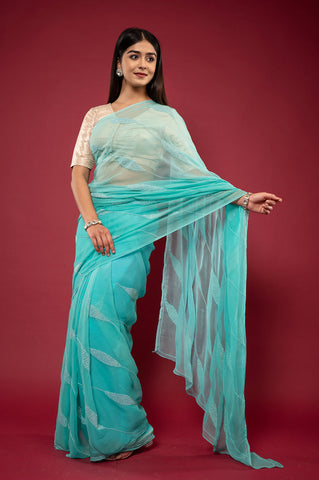 Viscose Chiffon Resham Saree