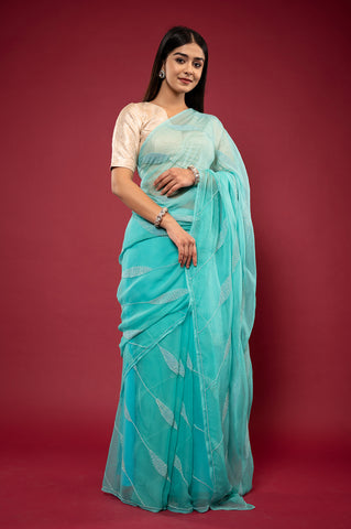 Viscose Chiffon Resham Saree