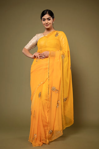 Viscose Chiffon Work Saree