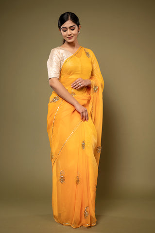 Viscose Chiffon Work Saree