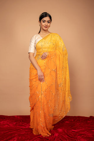 Viscose Chiffon Shaded Aari Siquin Saree