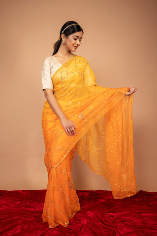 Viscose Chiffon Shaded Aari Siquin Saree