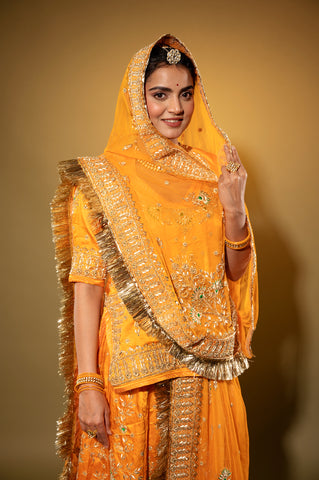 Zardozi Sequins Work Rajputi Poshak