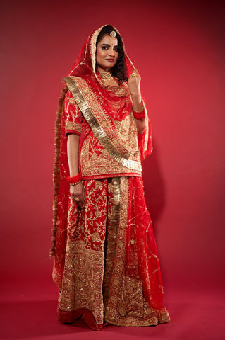 Zardozi work Bridal Rajputi Poshak