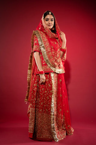 Zardozi work Bridal Rajputi Poshak