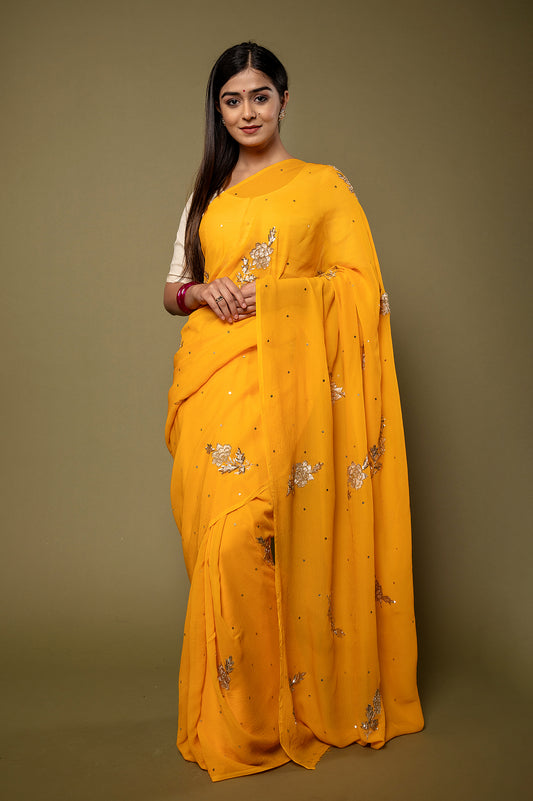 Viscose Chiffon Aari Saree