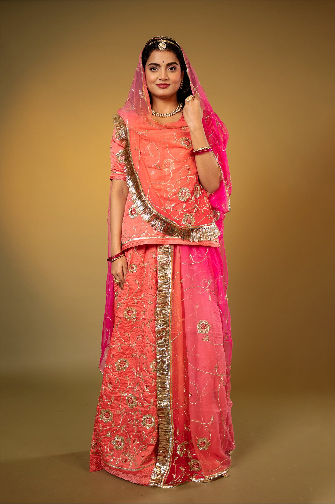 Satin Silk Surmaya Rajputi Poshak