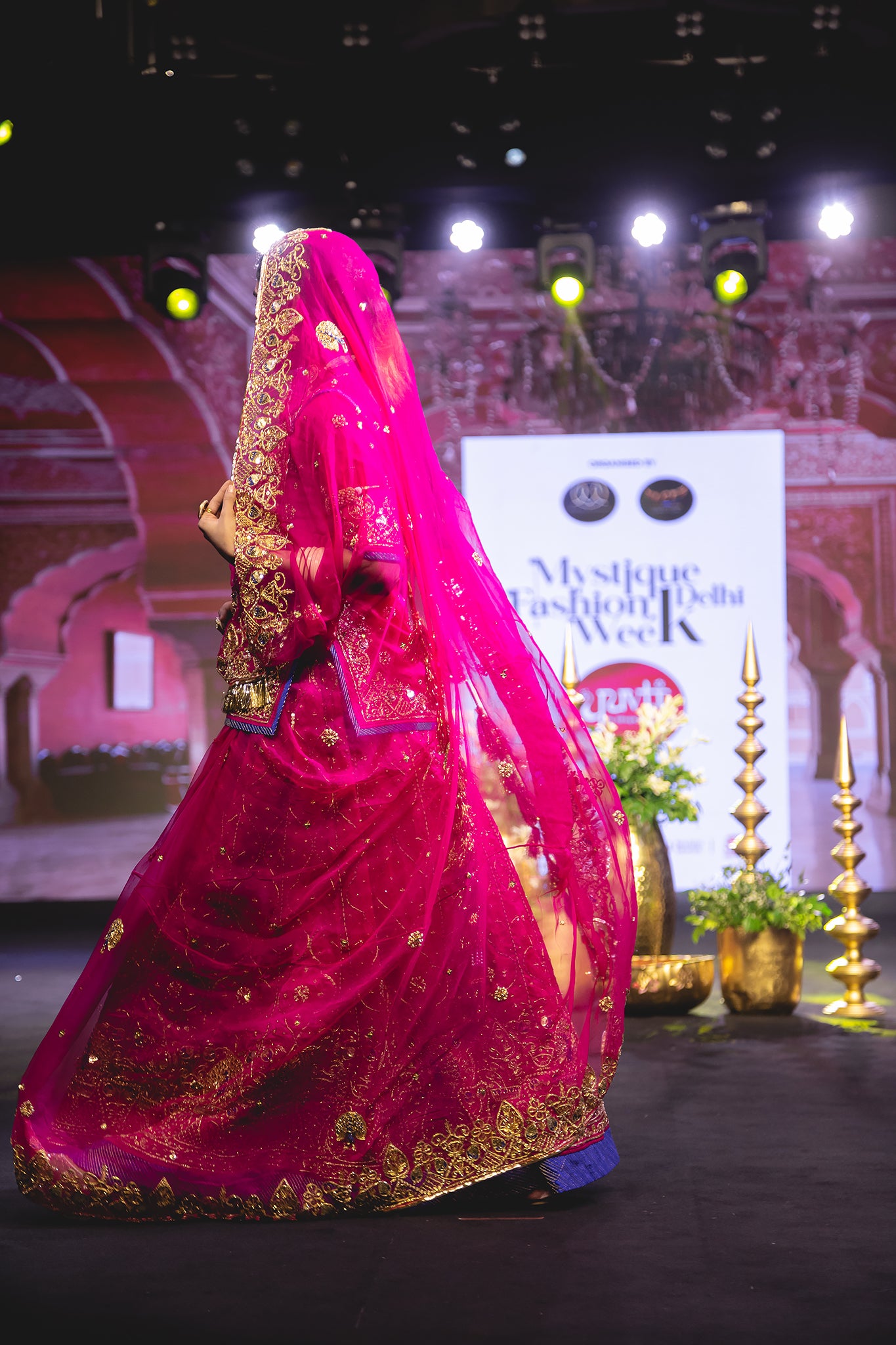 Rani Pink Pure Satin Aari Tari Salma  Handwork  Poshak (Unstitched)