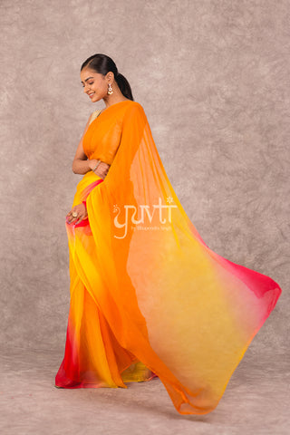 Multi colour Chiffon Saree