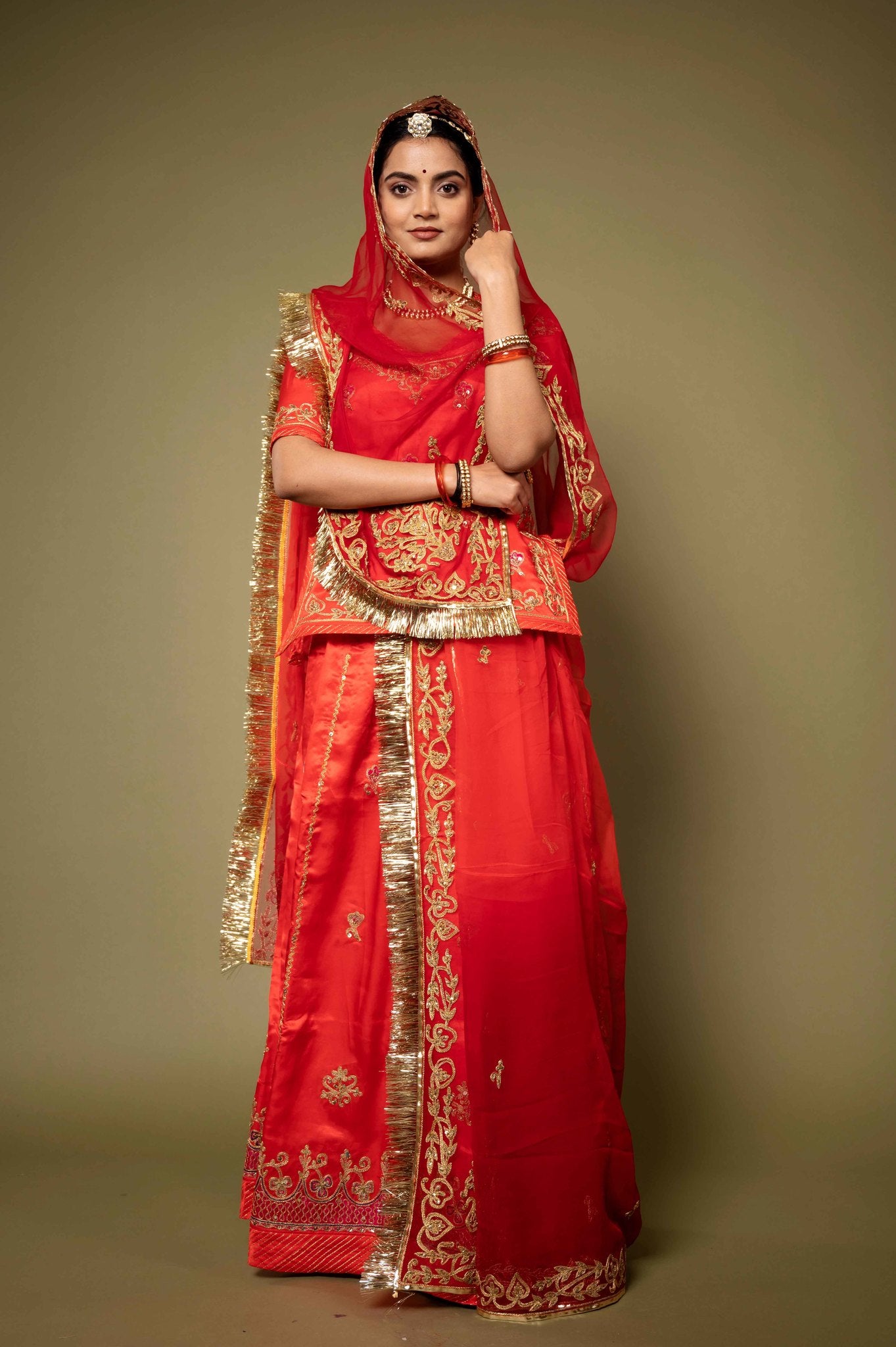 Satin Silk Afreen  Rajputi Poshak