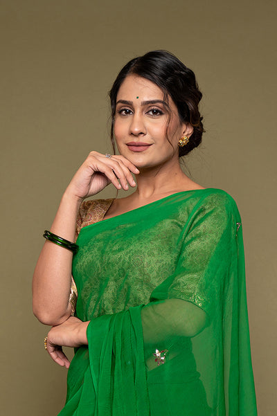 Viscose Chiffon Green 03 Mukesh Saree