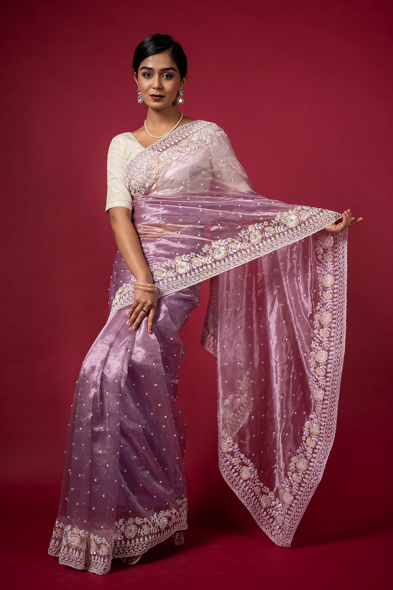 Cocktail Orchid Saree