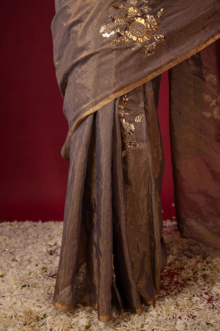 Handloom Plum Tissue Saree