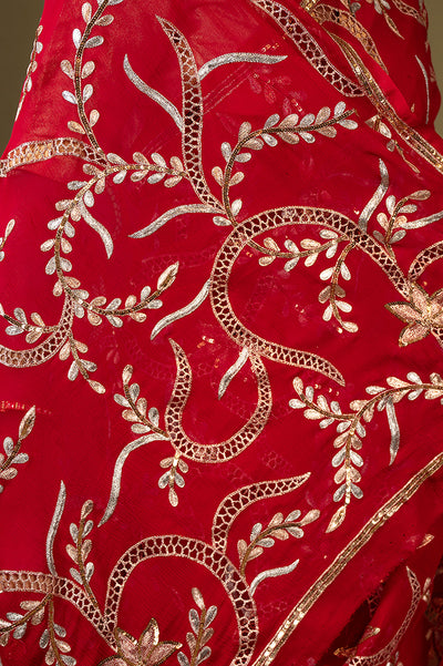 Scarlet Cutt Work Pure Chiffon Saree