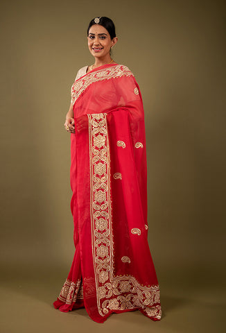 Viscose Chiffon Gotapatti Work Saree