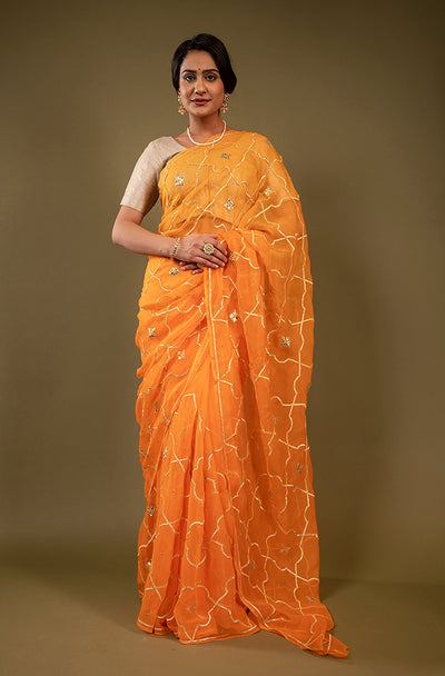 Viscose Chiffon Gotapatti Work Saree