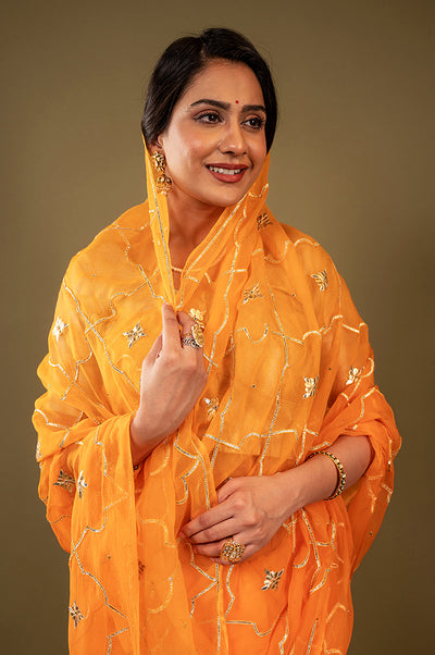 Viscose Chiffon Gotapatti Work Saree