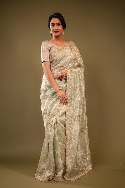 Organza Lime Saree