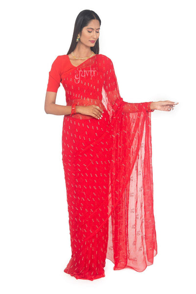 Viscose Chiffon Aari Work Saree - Yuvti