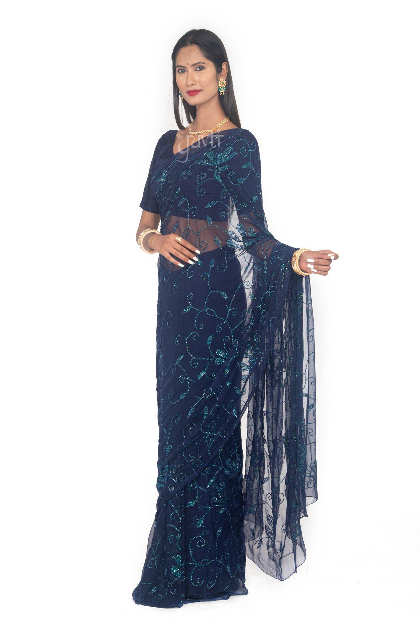 Katori Viscose Chiffon Work Saree - Yuvti